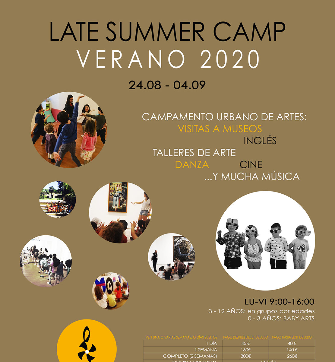 Campamento Urbano de Artes 2020, Verano en El Molino de Las Letras, Escuela de Música, Danza y otras Artes en el corazón de Madrid. Late Summer Camp